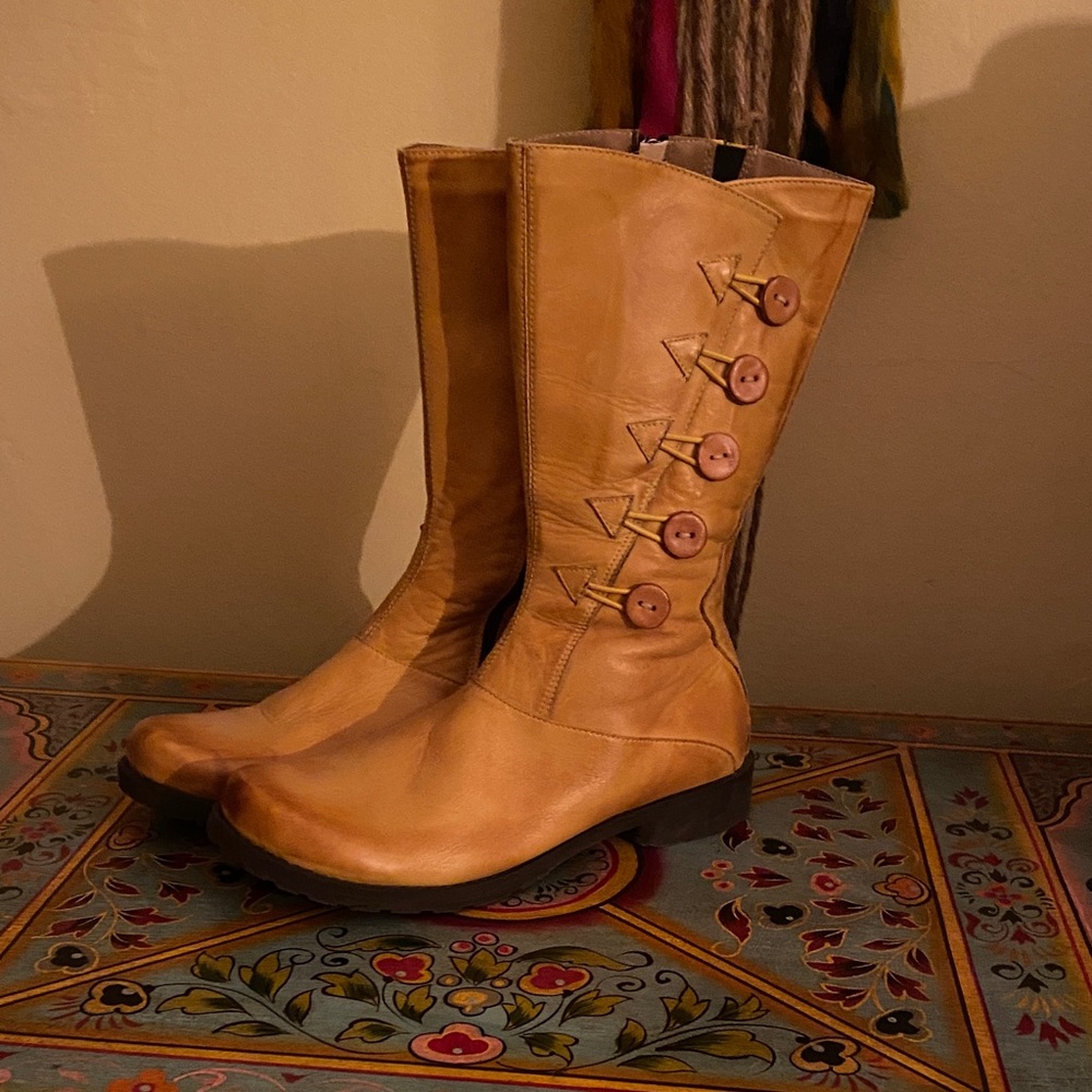 Yellow Leather Women's Boots - Jafa